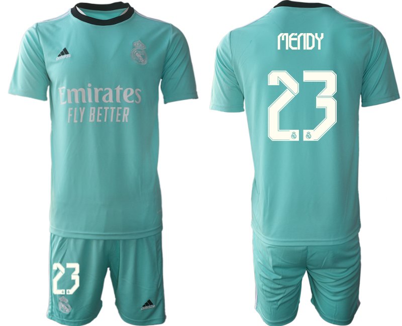 Fußball Trikotsatz Real Madrid Ausweichtrikot 2021/22 grün mit Aufdruck Mendy 23