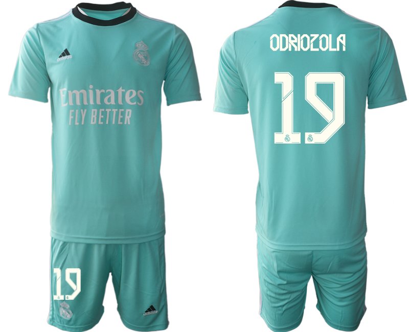 Fußball Trikotsatz Real Madrid Ausweichtrikot 2021/22 grün mit Aufdruck Odriozola 19