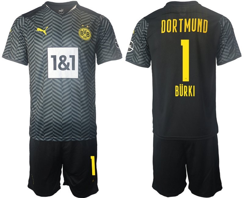 Fußballtrikot BVB Borussia Dortmund 2021/22 Auswärtstrikot Grau mit Aufdruck Bürki 1