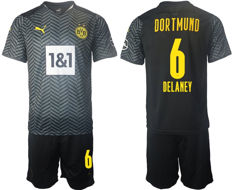 Fußballtrikot BVB Borussia Dortmund 2021/22 Auswärtstrikot Grau mit Aufdruck Delaney 6