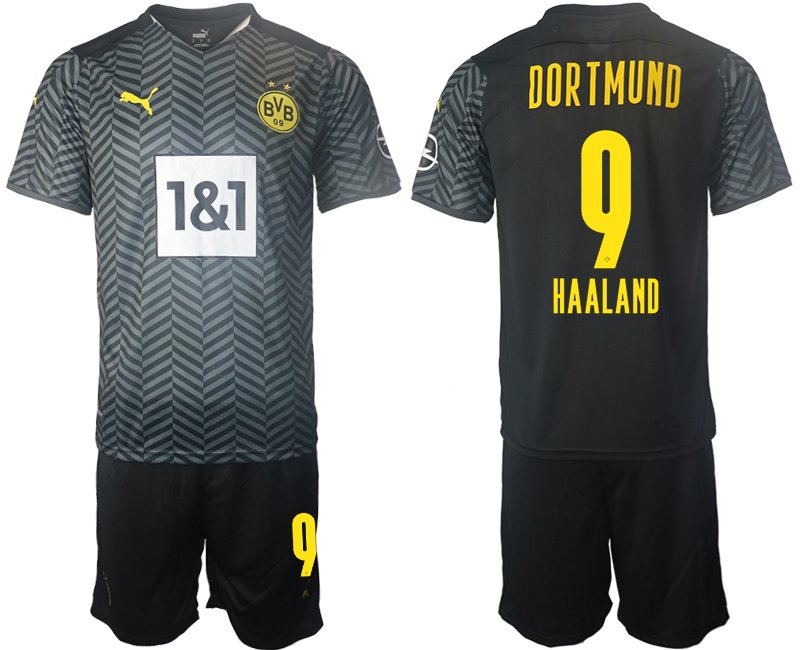 Fußballtrikot BVB Borussia Dortmund 2021/22 Auswärtstrikot Grau mit Aufdruck Haaland 9