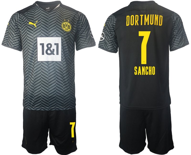 Fußballtrikot BVB Borussia Dortmund 2021/22 Auswärtstrikot Grau mit Aufdruck Sancho 7