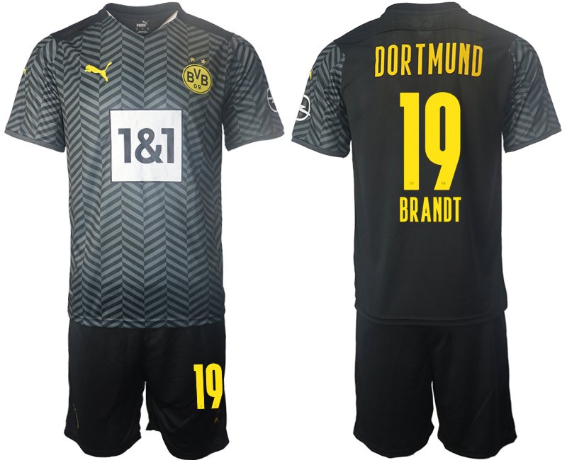 Fußballtrikot Borussia Dortmund 2021/22 Auswärtstrikot Grau mit Aufdruck Brandt 19