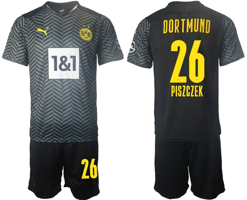 Fußballtrikot Borussia Dortmund 2021/22 Auswärtstrikot Grau mit Aufdruck Piszczek 26