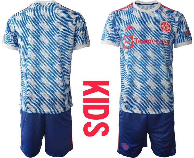 Fussballtrikot Manchester United Auswärts Trikot 2021/22 Kinder Weiss