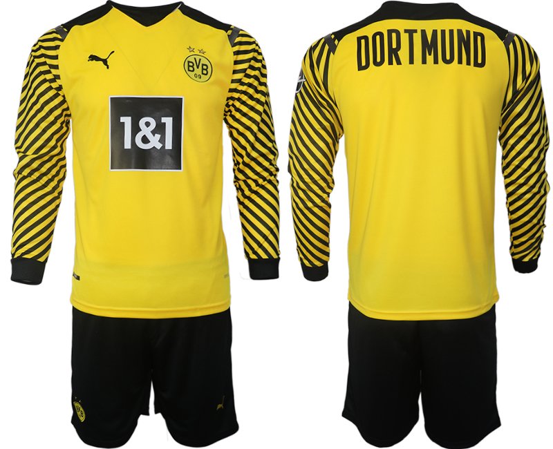 Günstige Borussia Dortmund Heimtrikot 2021-22 Langarm + Kurze Hosen