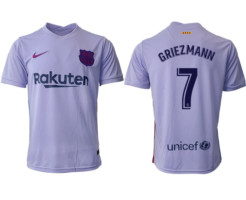 Herren Fußballtrikot FC Barcelona 21-22 Auswärts Trikot mit Aufdruck Griezmann 7