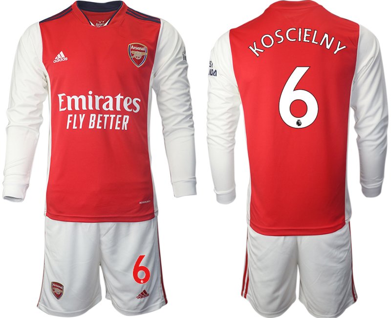 Home Langarmtrikot Arsenal 2021/22 in rot mit Aufdruck KOSCIELNY 6 online kaufen