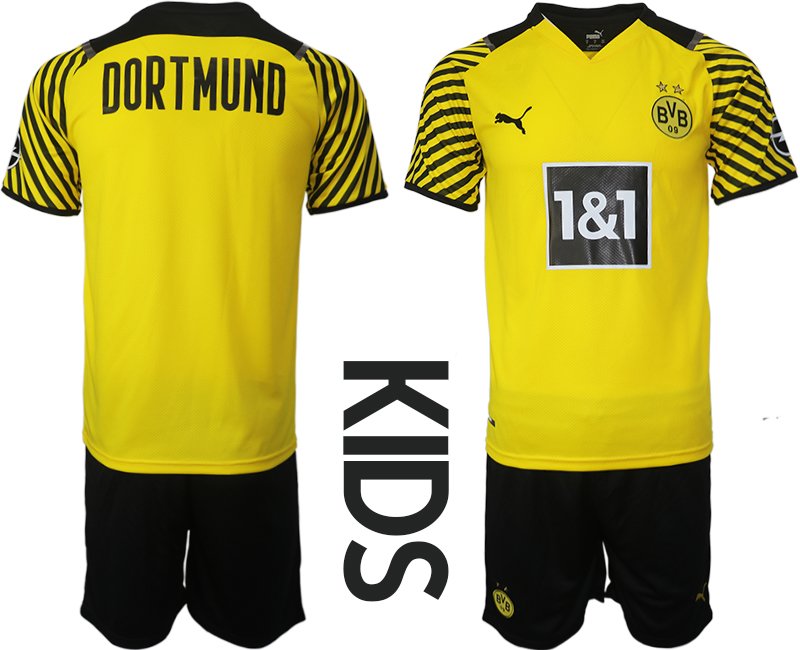 Kindertrikot Borussia Dortmund Heimtrikot in gelbe 2021/2022 Trikotsatz