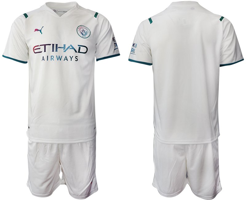 Manchester City Herren Auswärts Trikot 2021/22 weiß/hellblau