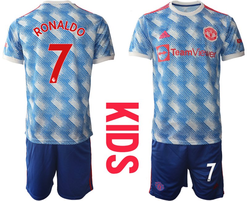 Manchester United Trikot Away Kinder 2021/2022 mit Aufdruck Ronaldo 7