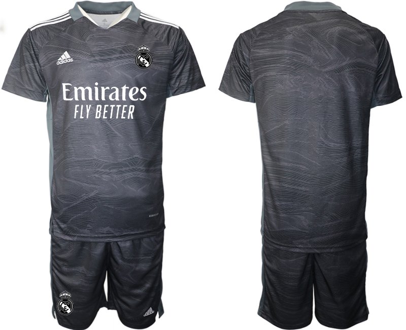 Personalisierbar Fußball Trikotsatz Real Madrid Torwart Heimtrikot 2021/22 Schwarz