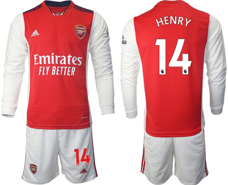 Personalisierbar Trikotsatz Arsenal Heimtrikot 2021-22 Lange Ärmel mit Aufdruck Henry 14