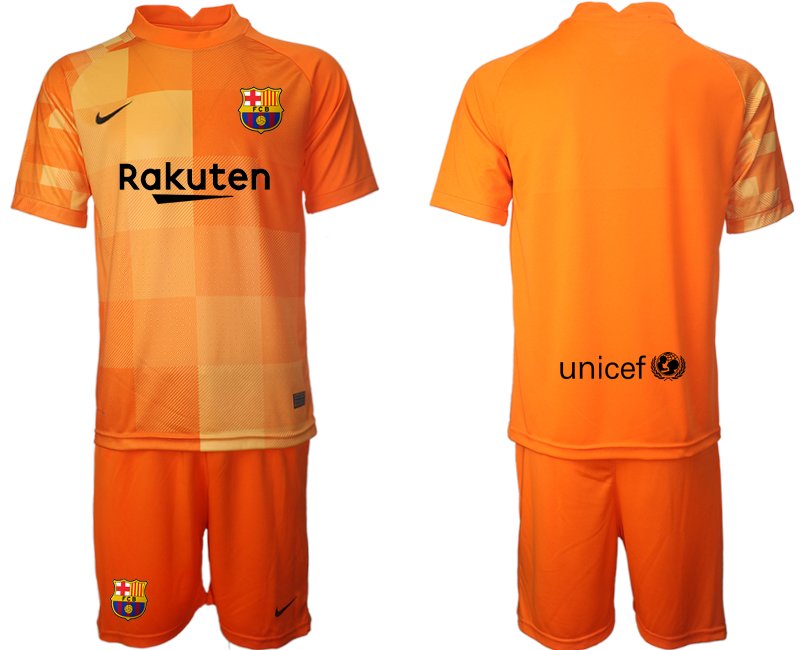 Personalisierbar Trikotsatz FC Barcelona Torwarttrikot 2021/2022 in Orange
