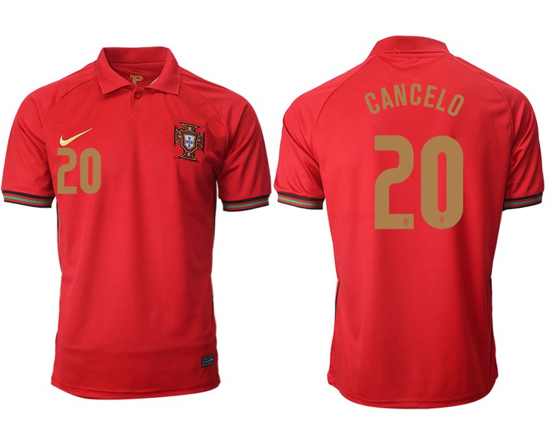 Portugal EURO Vapor Match 2020/21 Heimtrikot Herren rot/gold mit Aufdruck CANCELO 20