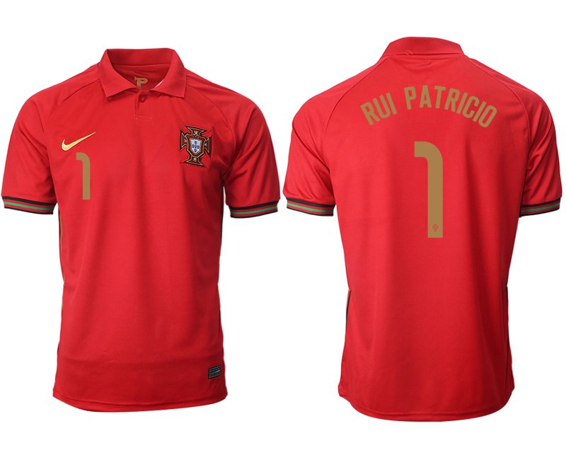 Portugal Heimtrikot EURO 2020/21 rot/gold mit Aufdruck RUI PATRICIO 1 online kaufen