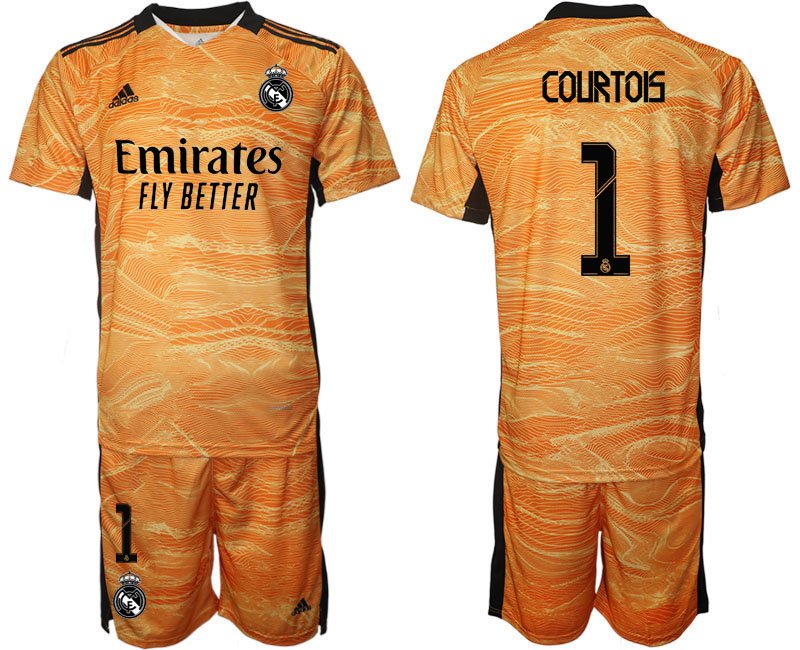 Real Madrid Herren Torwarttrikot orange mit Aufdruck Courtois 1 online kaufen