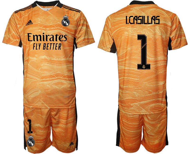 Real Madrid Herren Torwarttrikot orange mit Aufdruck I.Casillas 1