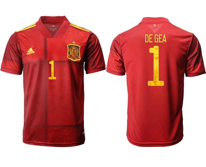 Fanartikelshop Spanien EM 2020/21 Heimtrikot rot mit Aufdruck DE GEA 1