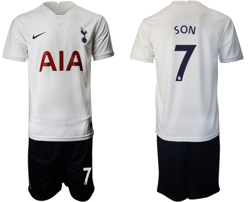 Tottenham Hotspur Herren Heimtrikot 2021/22 in weiß mit Aufdruck Son 7