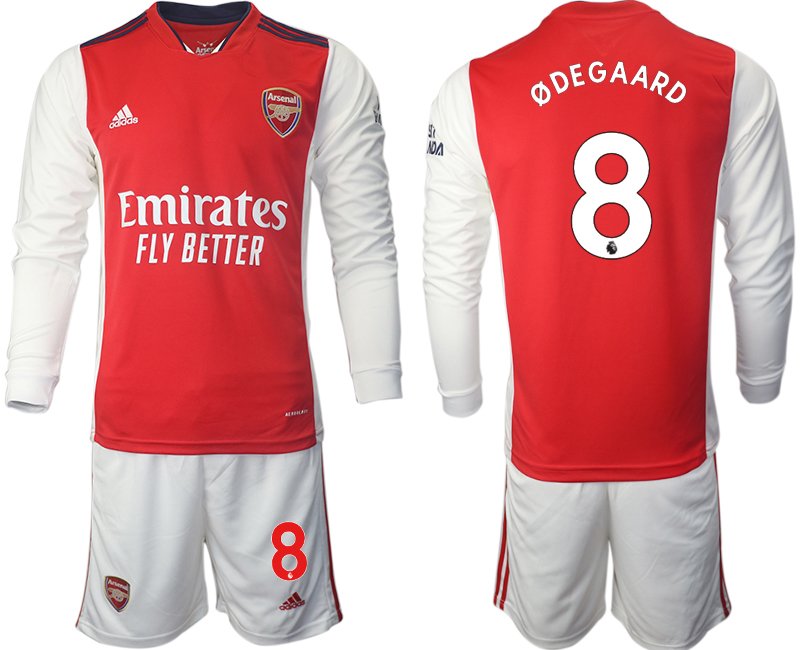 Trikotsatz Arsenal Heimtrikot 2021-22 Home Langarmtrikot mit Aufdruck Ødegaard 8