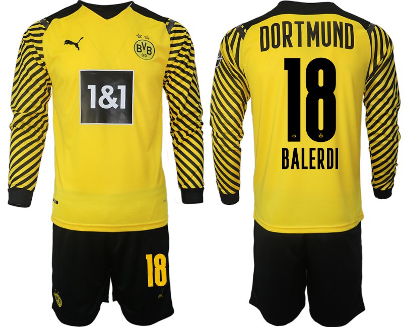 Trikotsatz BVB Borussia Dortmund Heimtrikot 2021-22 gelb-schwarz Langarm Balerdi 18