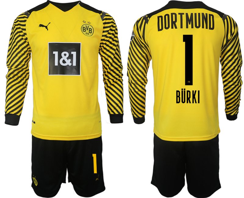 Trikotsatz BVB Borussia Dortmund Heimtrikot 2021-22 gelb-schwarz Langarm Bürki 1