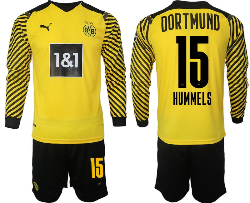 Trikotsatz BVB Borussia Dortmund Heimtrikot 2021-22 gelb-schwarz Langarm Hummels 15