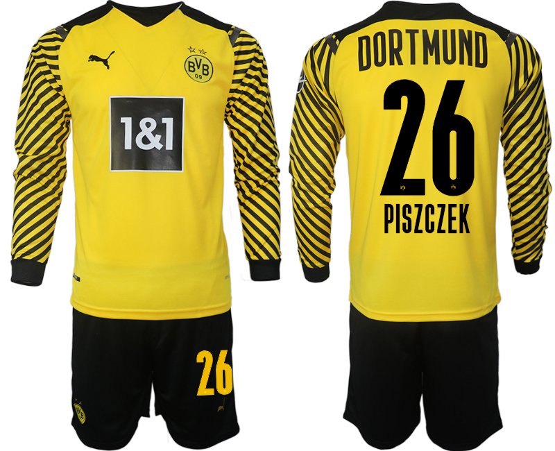 Trikotsatz BVB Borussia Dortmund Heimtrikot 2021-22 gelb-schwarz Langarm Piszczek 26