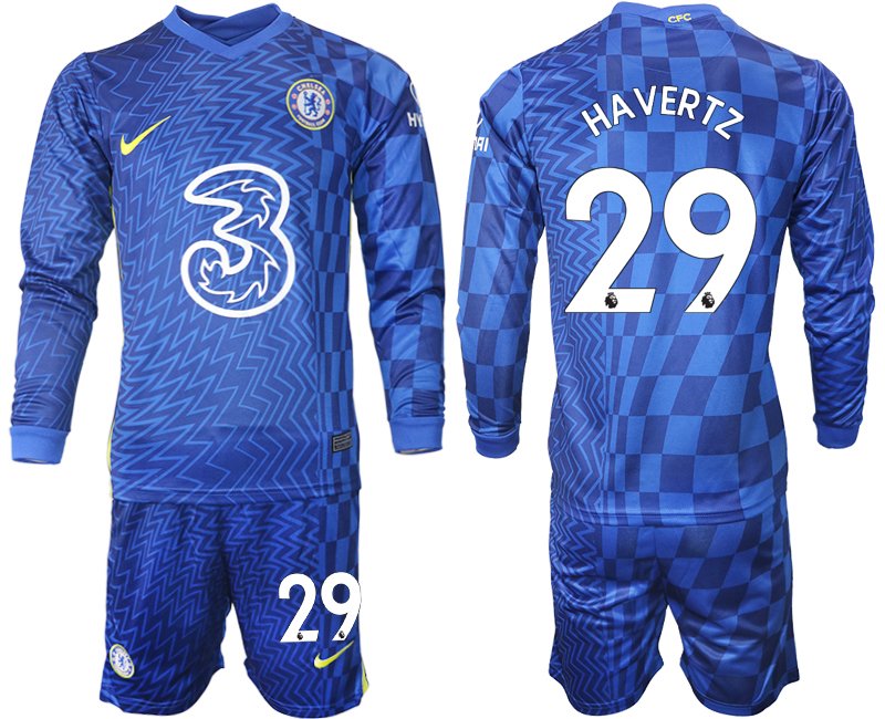 Trikotsatz Chelsea FC Heimtrikot 2021/22 blau Langarm mit Aufdruck Havertz 29