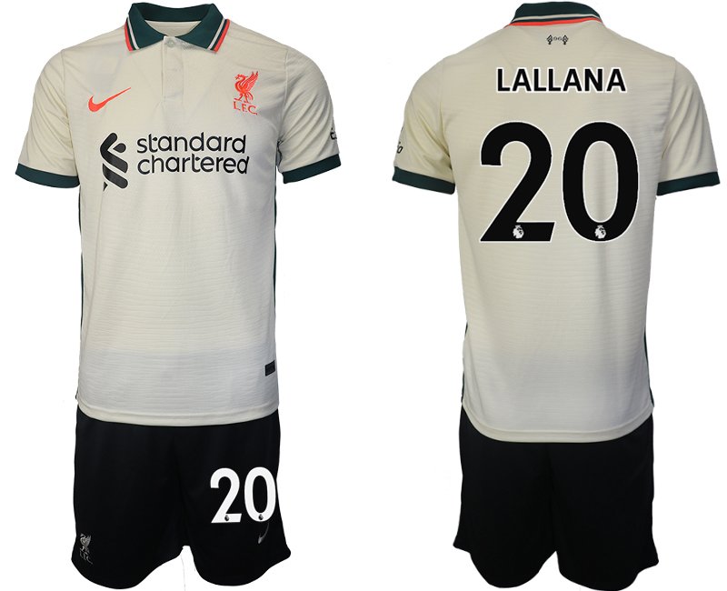 Trikotsatz FC Liverpool Auswärtstrikot Herren 2021/22 beige mit Aufdruck LALLANA 20