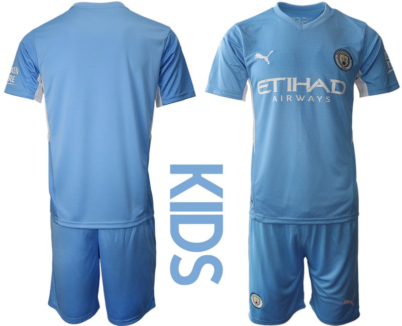 Trikotsatz Manchester City Heimtrikot 2021/22 hellblau/weiß Für Kinder