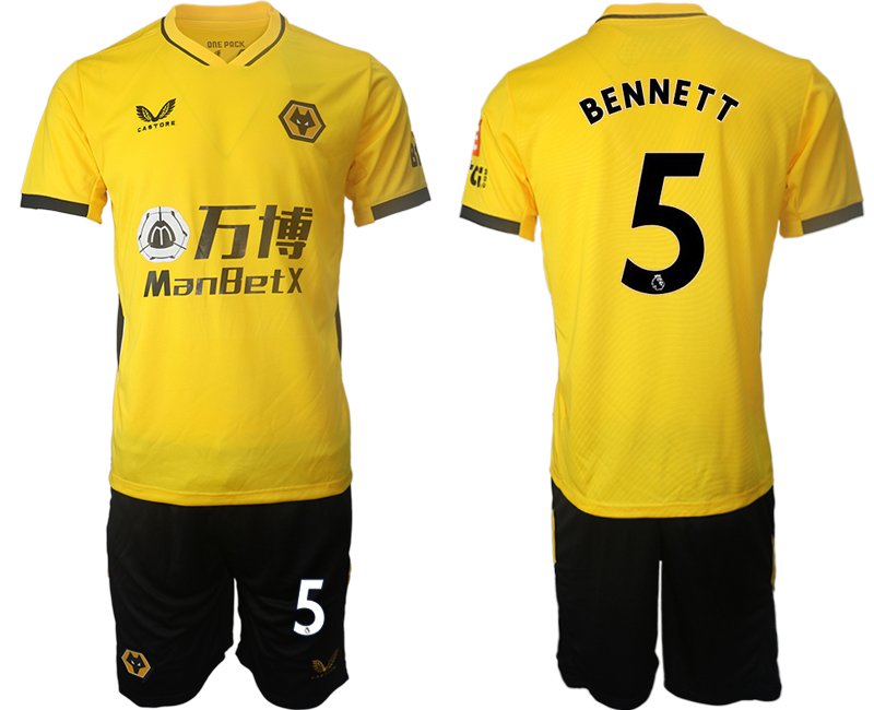 Wolverhampton Wanderers Gelb Trikot 21/22 Heim mit Aufdruck BENNETT 5