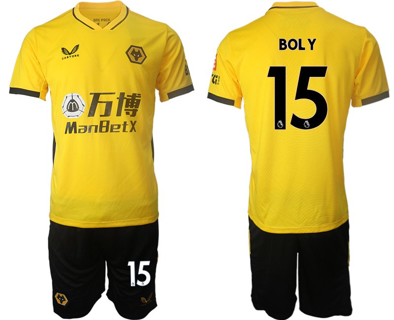 Wolverhampton Wanderers Gelb Trikot 21/22 Heim mit Aufdruck BOLY 15