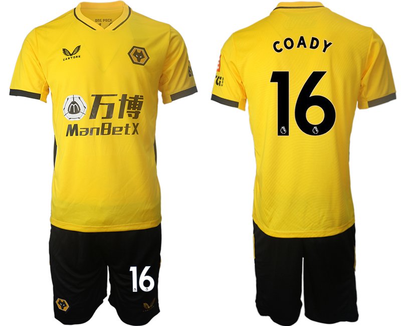 Wolverhampton Wanderers Gelb Trikot 21/22 Heim mit Aufdruck COADY 16