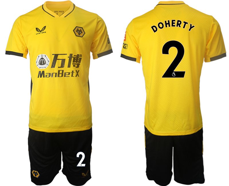 Wolverhampton Wanderers Gelb Trikot 21/22 Heim mit Aufdruck DOHERTY 2