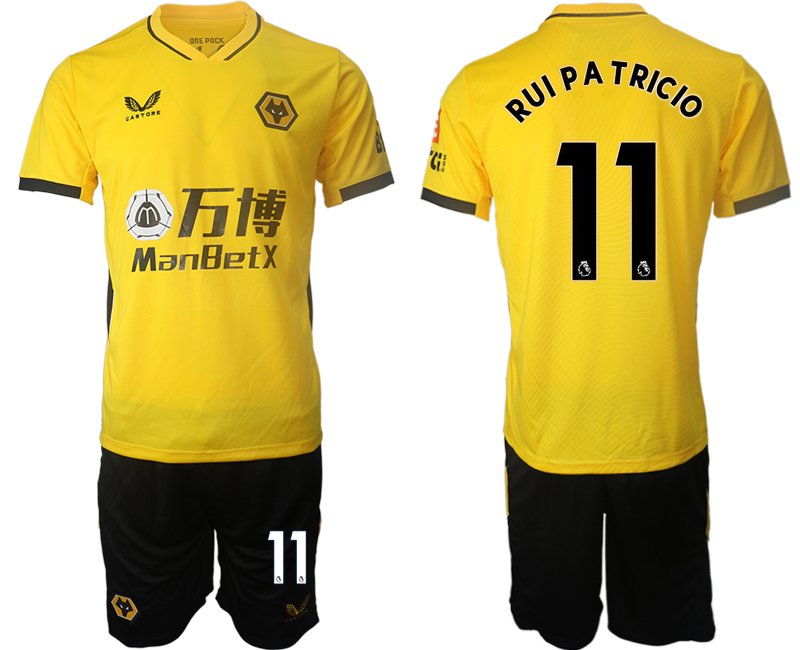 Wolverhampton Wanderers Gelb Trikot 21/22 Heim mit Aufdruck Rui Patricio 11