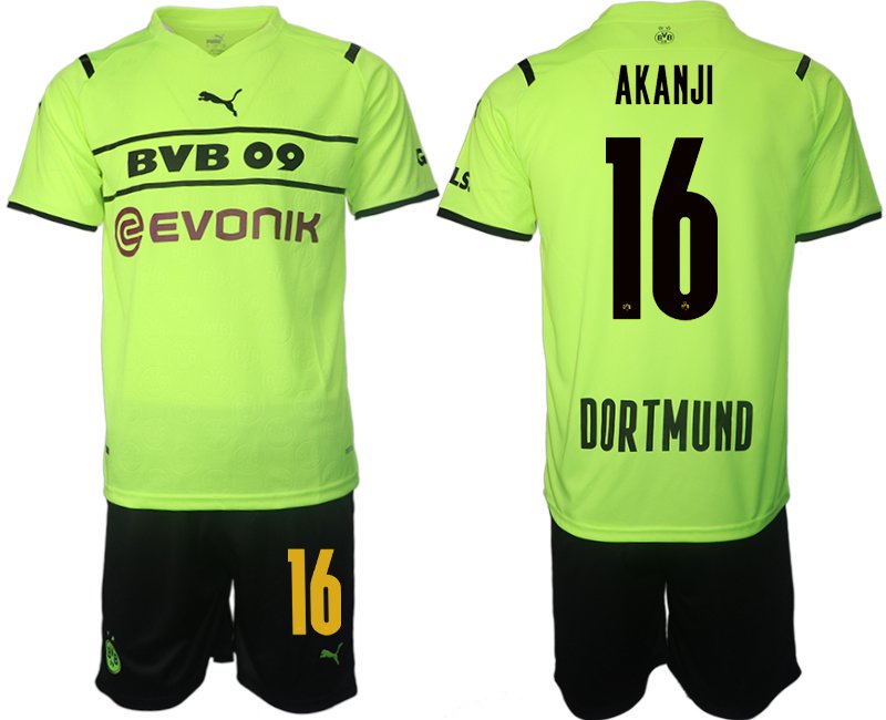 BVB Borussia Dortmund 2021/22 CUP Trikot gelb/schwarz mit Aufdruck AKANJI 16