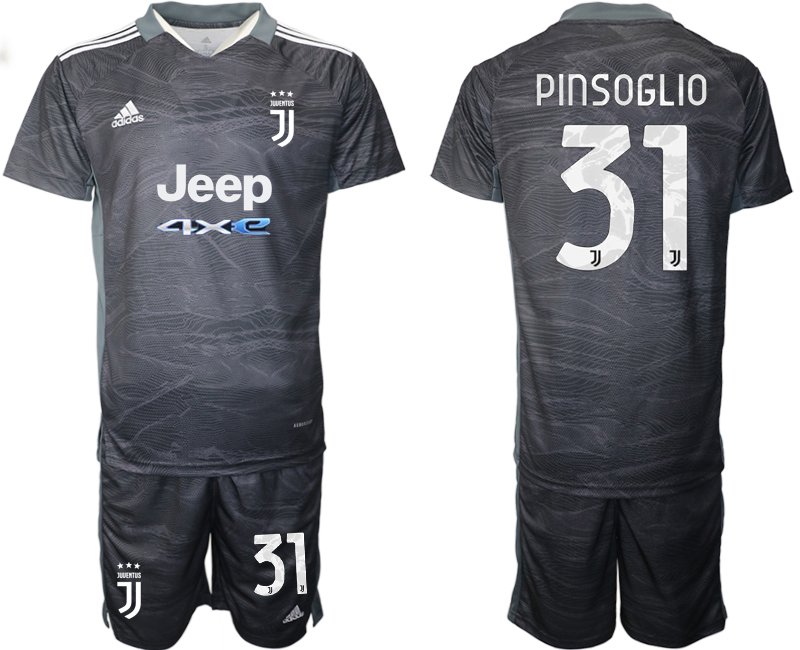 Bestellten Günstige Fußballtrikots Herren Juventus Turin Torwarttrikot Set schwarz Pinsoglio 31