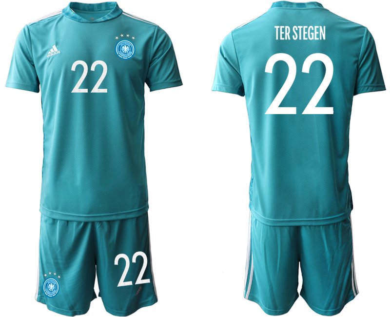DFB Deutschland Herren Torwarttrikot EM 2020 in blau mit Aufdruck TER STEGEN 22