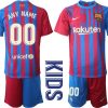 FC Barcelona 2021-22 Heimtrikot für Kinder rot blau Anpassbare Name und Nummer