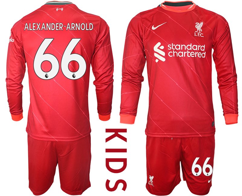 FC Liverpool Heimtrikot 2021-22 Trikotsatz Langarm in rot für Kinder Alexander-Arnold 66