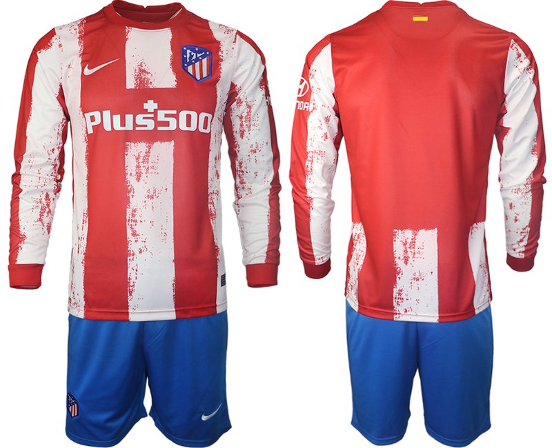 Fußball Trikot Atlético Madrid 2021/22 Heimtrikot Langarm + Kurze Hosen