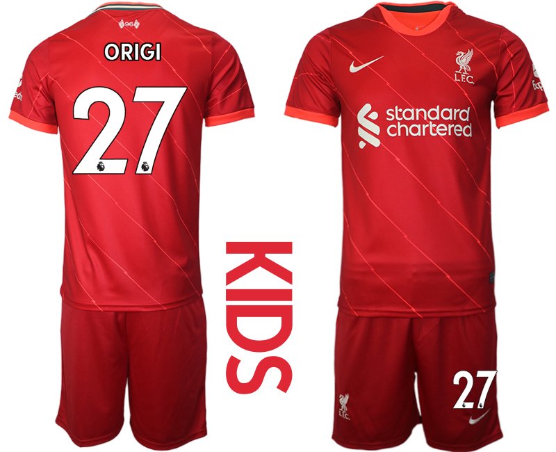 Fußball Trikot Liverpool FC 2021/22 Stadium Trikot Home rot für Kinder ORIGI 27