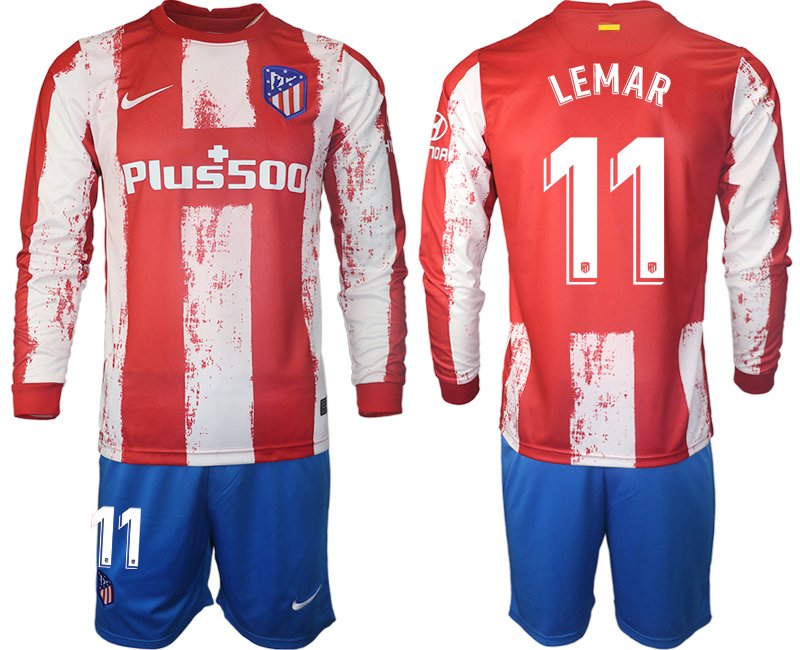 Fußball Trikots langarm Atlético Madrid 2021/22 Heimtrikot mit Aufdruck LEMAR 11 online bestellen