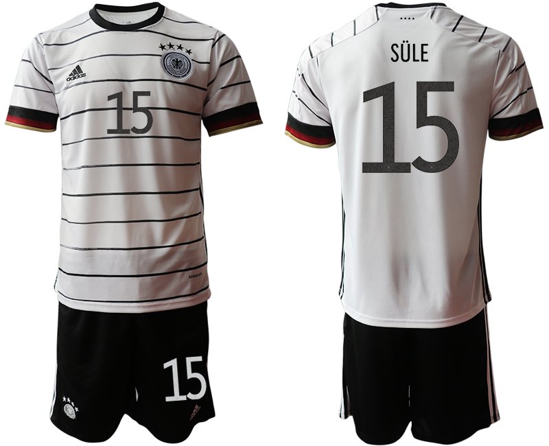 Fußballtrikot Set DFB Deutschland Heimtrikot Herren EM 2020 in weiß mit Aufdruck Süle 15