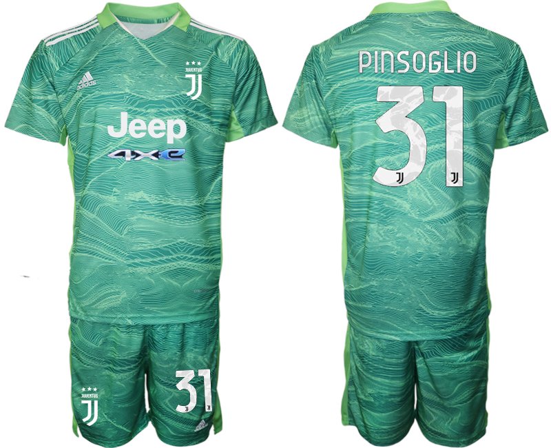 Herren TW-Trikot Juventus Turin Goalie Trikot Set 2021-2022 Grün mit Aufdruck Pinsoglio 31