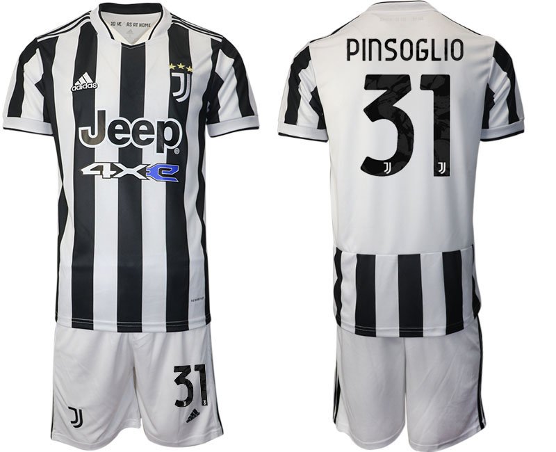 Juventus Turin Heimtrikot Saison 2021-2022 in schwarz und weiss mit Aufdruck Pinsoglio 31