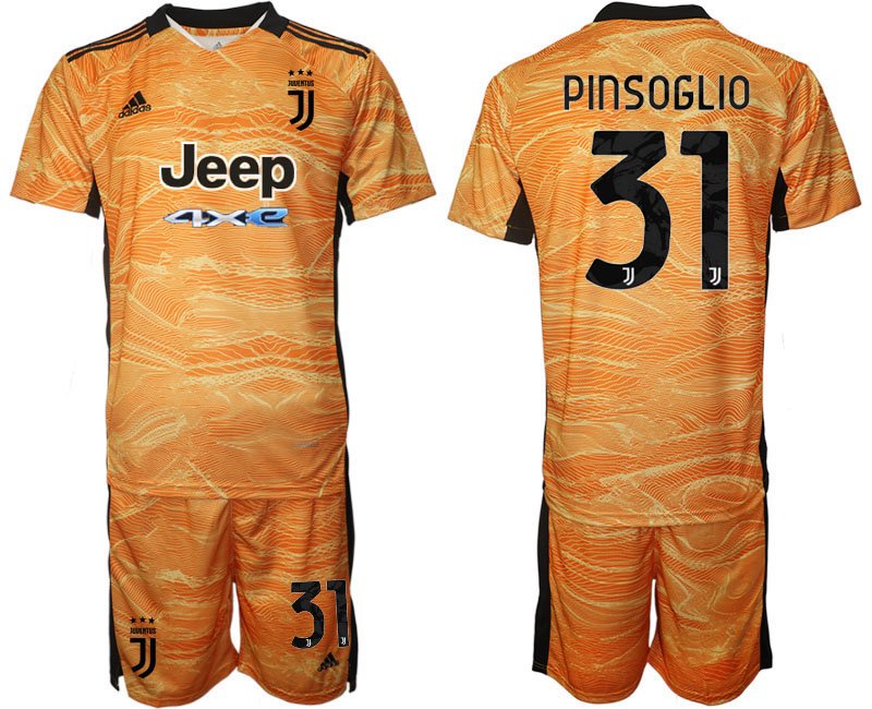 Juventus Turin Torwarttrikot Set 2021-2022 orange mit Aufdruck Pinsoglio 31