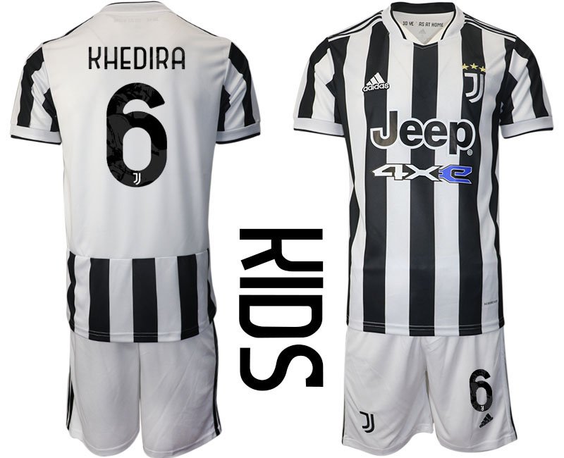 Kinder Fußball Trikot Juventus Turin Heimtrikot 2021/22 mit Aufdruck Khedira 6